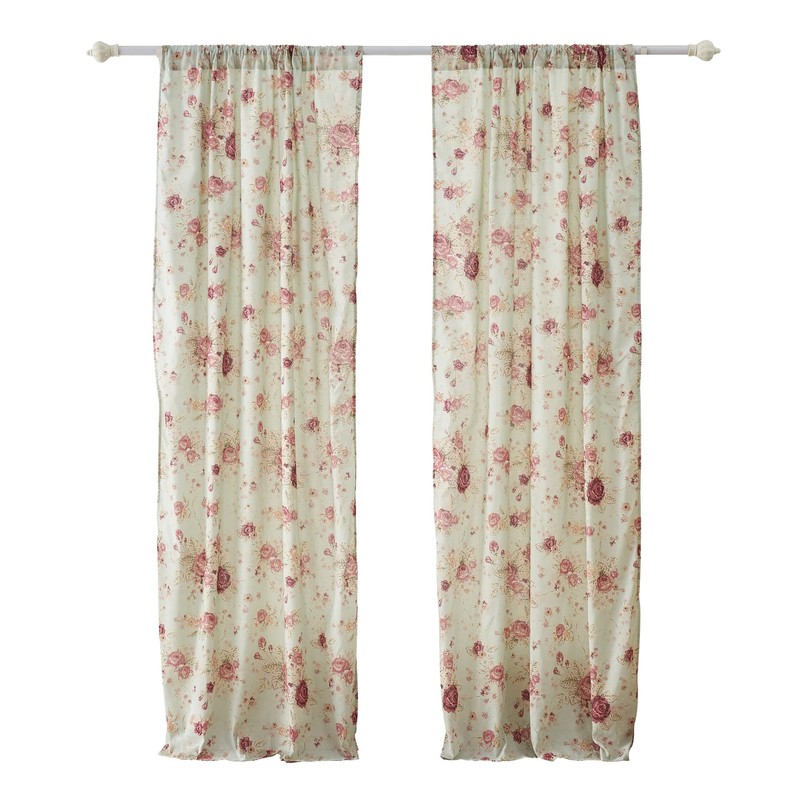Greenland Home Antique Rose 100% Cotton Curtain Panel Pair, 42
