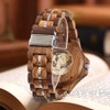 Dentily Men's Luxury Mechanical Wooden Watch Skeleton Lumious Automatic Self-Winding
