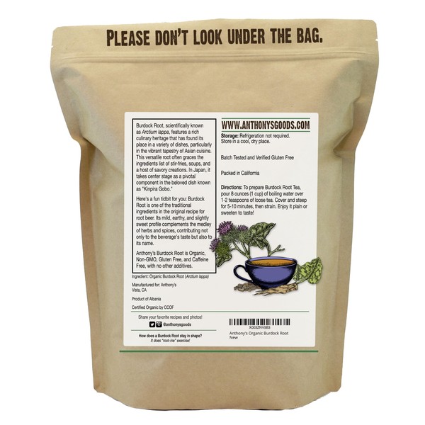 Anthony's Anthony's Organic Burdock Root, 1 lb, Gluten Free, Cut