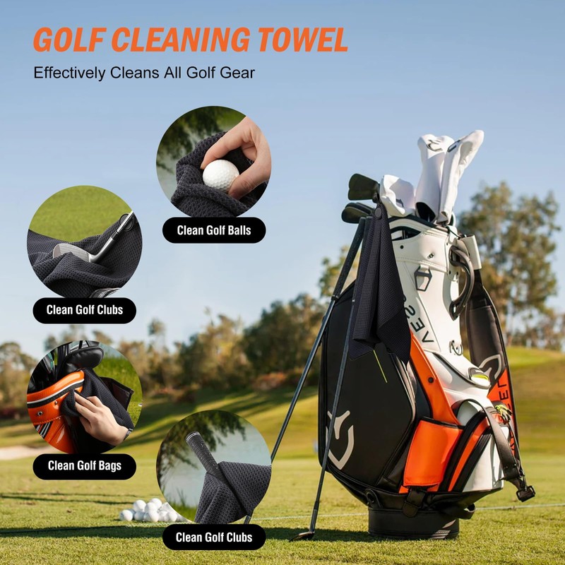 Magnetic Golf Towel, Ultra-Absorbent Microfiber Cleaning Towel (2, Dark Blue)