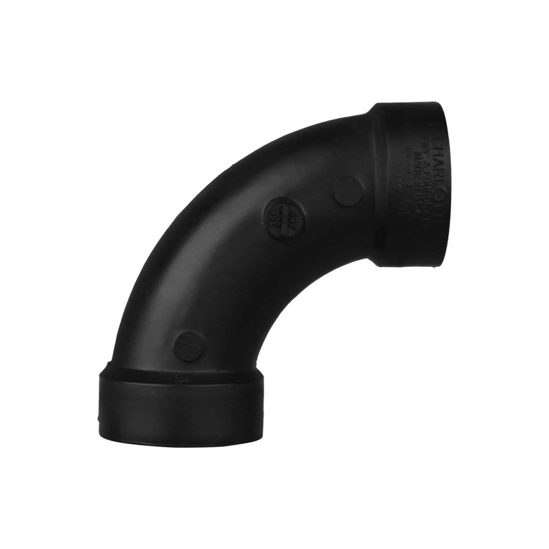 CHARLOTTE PIPE 1 1/2 DWV Long Sweep 1/4 Bend HUBXHUB