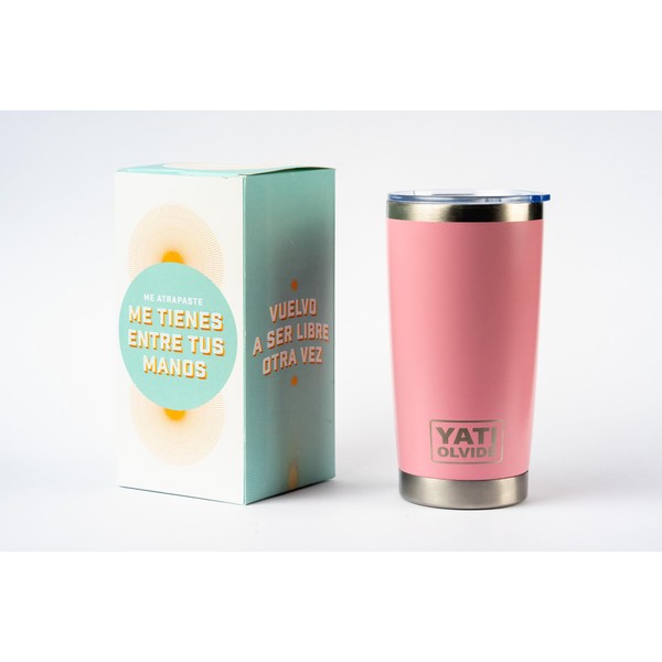 YATI Olvidé Vaso Térmico de Acero Inoxidable, 600ml, Rosa, Sala