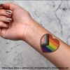 4 x 'Progress Pride Heart' Temporary Tattoos - Water Resistant,
