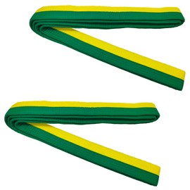Niuhong 2 Pieces Judo Karate Belt Martial Arts Sports Belt Taekwondo Belts Professional Karate Aikido Belt Thick Fabric White Belt Children Adults Martial Arts Belt Kofun 260 cm (Yellow Green)