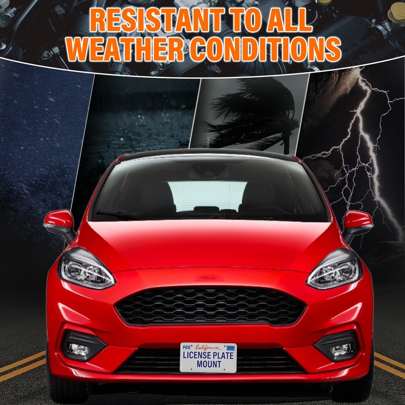 Front License Plate Holder No-Drill License Plate Bracket Mount Anti-Theft