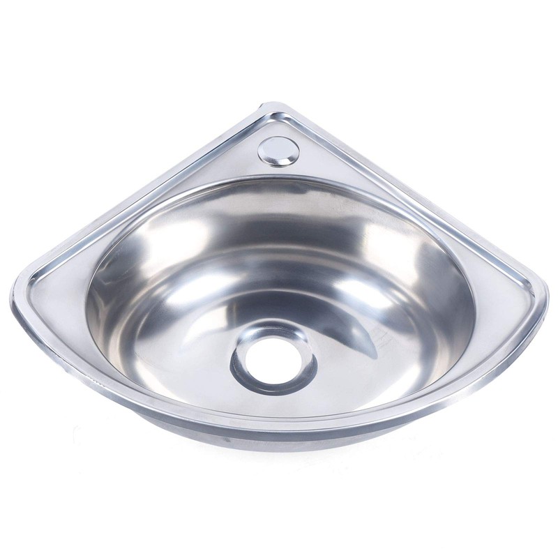 Stainless Steel Triangle Wash Basin Corner Bathroom Single Sink Wall