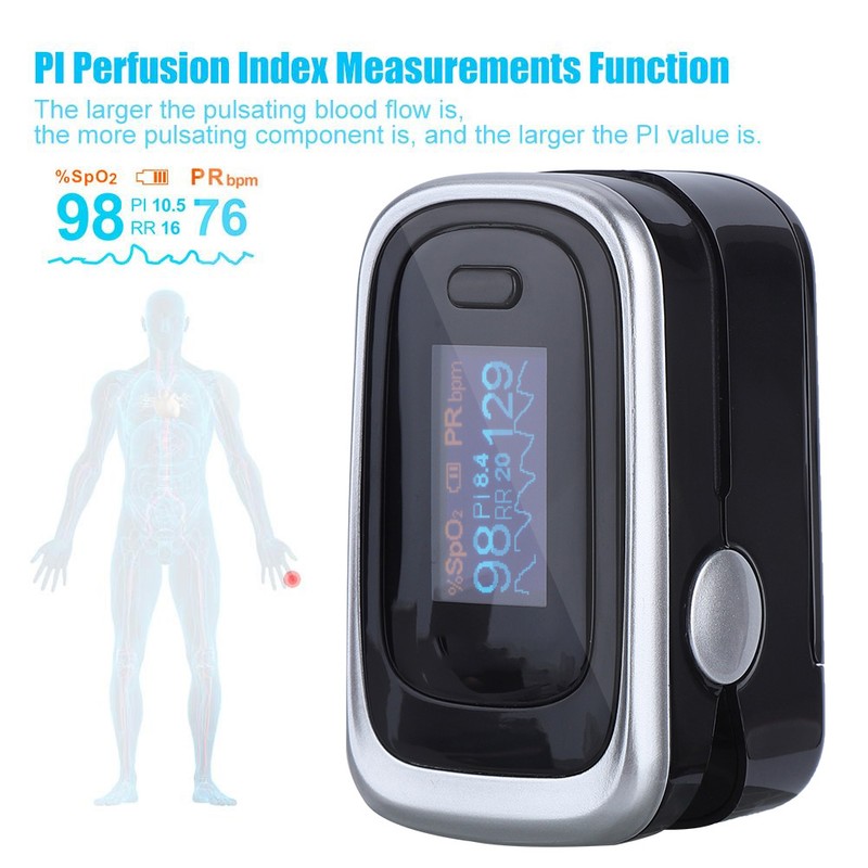 Finger Pulse Oximeter SPO2 PR PI RR Monitoring Blood Oxygen