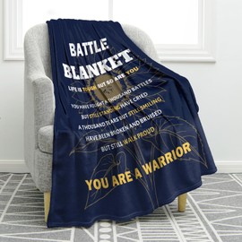 Jekeno - Manta de regalo para el cuidado del cáncer para mujeres y mejor amigo/a, regalos de "que te mejores pronto" para ella y él, luchador contra el cáncer, cita inspiracional de quimioterapia