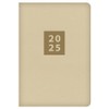 2025 Stylish Cream Textured Fabric Cover A5 Diary Week to