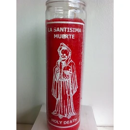 Holy Death (Santa Muerte) 7 Day Red Unscented Candle In Glass, 1 Count