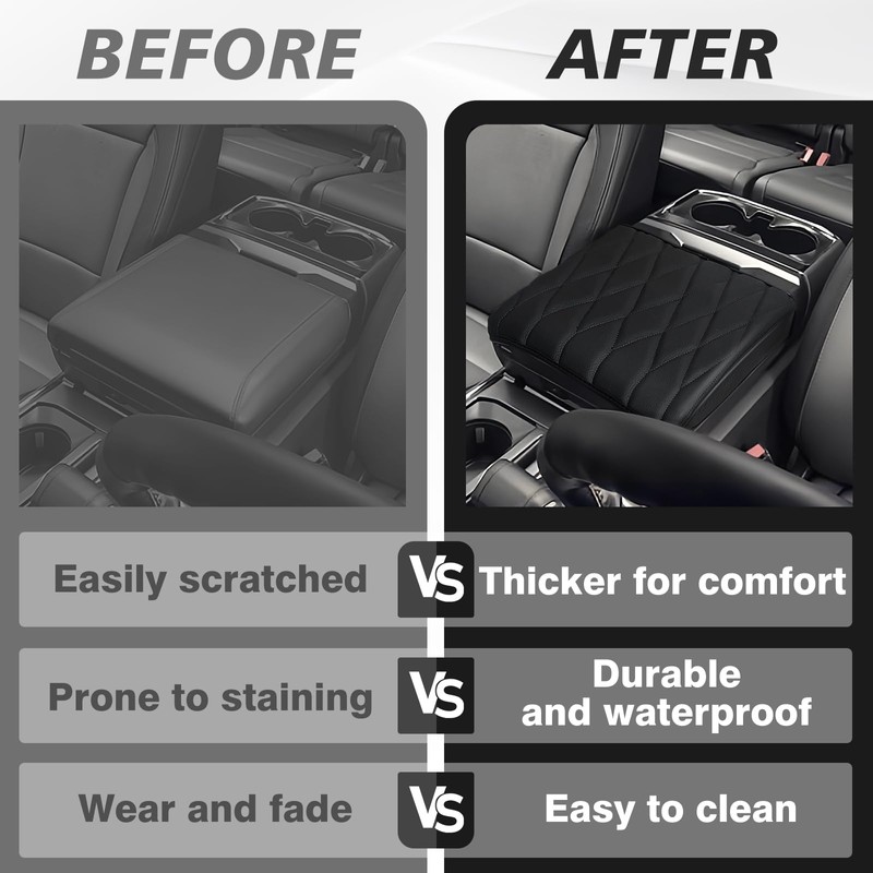 Muslogy Center Console Armrest Cover Compatible with Ford F-150 F150