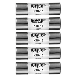 HQRP 5-Pack KTK-15 Midget Fast-Acting Digital Multimeter Fuse 15 A 600V 100kA IR Replacement for Bussmann KTK15, Limitron KTK-15A, Littelfuse KLK15 Compatible with Fluke P/N 892583, 3478712, Tektronix