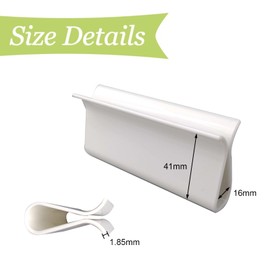 UFURMATE Cordless Blind Handles, 6Pcs White Spring Roller Blind Handles Automatic No-Chain Roller Blind Pull Handles R-Type Roller Blind Cloth Clips