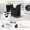 150L Large Laundry Hamper with Lid, Rolling Laundry Basket with