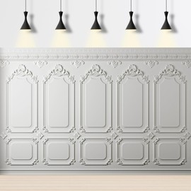 Vintage Room Backdrop Classic Interior White Wall Photography Background European Style Castle House Empty Classic Living Room Frame Hall Wallpaper Backdrop Decorations Birthday Props 7x5ft