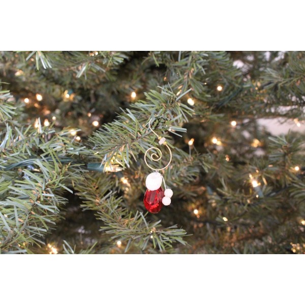Unbranded 12 Gold Swirl Christmas Tree Ornament Hooks w/ Frosted