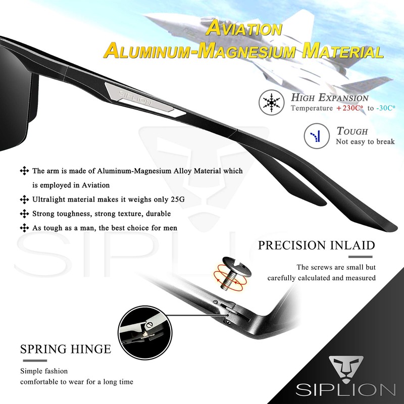 SIPLION Men's Sunglasses Polarized Sport Glasses for golf fishing driving