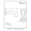 Westbrass D310-62 5-1/2" Reach Brass Wall Mount Tub Spout, Matte