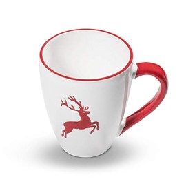 GMUNDNER KERAMIK Manufaktur 0318TAFR09 Ruby Red Stag 0.3 Litre Breakfast Cup Max