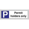 V Safety Permit Holders Only Parking Sign - 300mm x