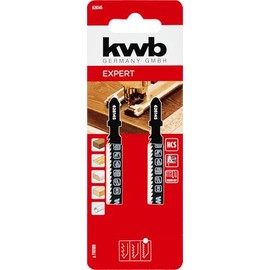 KWB Blister 2 Stichsägeblätter, umgekehrter Schnitt, fein, 75 mm, T