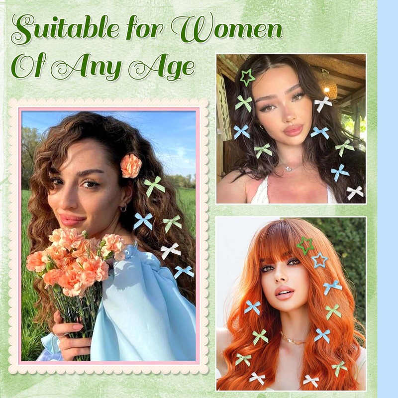 STGDAK 36 Pcs Star Hair Snap Clips Green Mini Hair