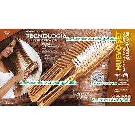 Stanhome Set De Cepillo Y Peine Capilar Color Dorado Stanhome