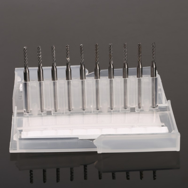 10pcs 2mm Cemented Carbide End Mill Engraving Bits Carving Drill