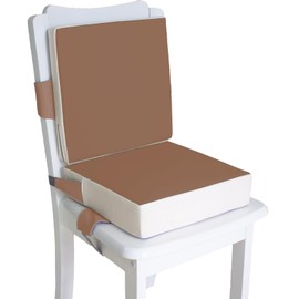 Eiury Booster Seat for Dining Table, PU Anti-Scratch Easy Cleaning Kids Toddler Booster Seat for Table, Portable Travel Increasing Cushion for Chair - Brown