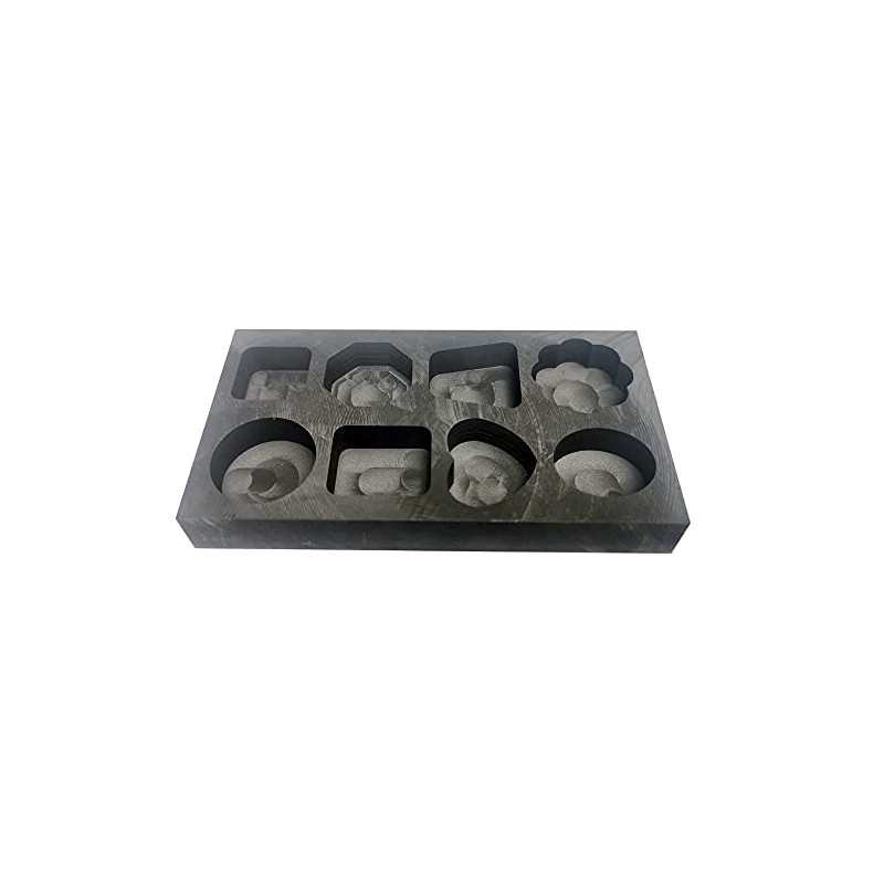 LLF 8-in-1 Graphite Casting Mold for Metal Refining, Scrap Gold