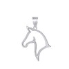 Sterling Silver Head Of Horse Outline Equestrian Pet Animal Pendant