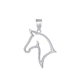 Sterling Silver Head Of Horse Outline Equestrian Pet Animal Pendant