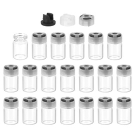 PATIKIL 5ml Clear Glass Sample Vials, 20Pcs Small Liquid Bottles with Locking Cap and Self-Healing Injection Port for Essential Oil Sample Aromatherapy Fragrance Vials Travel, Black