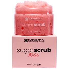 Sugaring NYC Moisturizing and Exfoliating Signature Body Scrub - Silky Smooth Skin and Ingrown Hair Prevention (Bulgarian Rose)