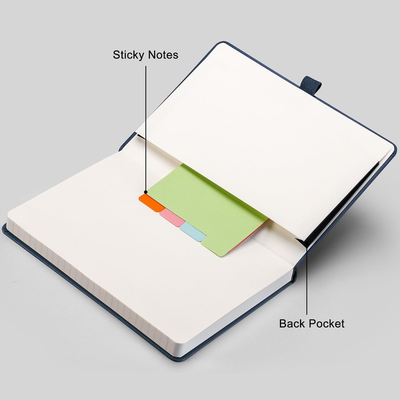 RETTACY Notebook Lined A5, Journal Diary with 192 Numbered Pages,