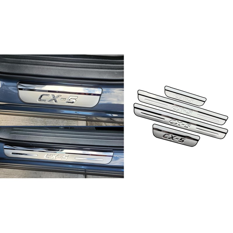 GZBFTDH Chrome Door Sill Protector for Mazda CX5 CX-5 2024