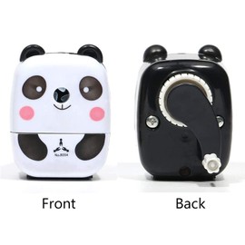 WMLBK Cute Desktop Rotary Hand Crank Pencil Sharpener - ABS Cartoon Animal Body Pencil Sharpeners for Home, Office, School, Artist, Students (Panda)