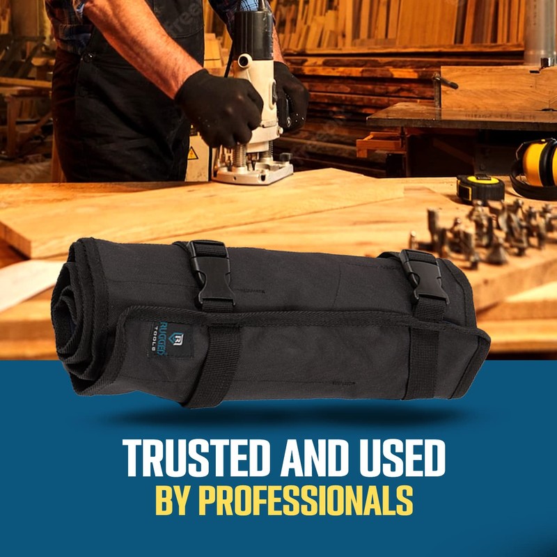 Rugged Tools Wrench Roll Up Pouch - Wrench Organizer &