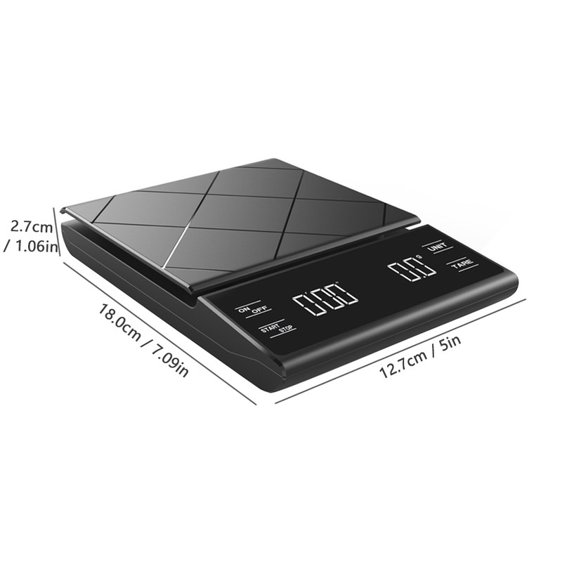 Coffee Scale with Timer Digital Kitchen Scale LED Display Tare