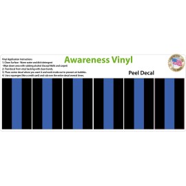 Awareness Vinyl 6 Pack 1.5" REFLECTIVE THIN BLUE LINE License Plate Decal Sticker Police Trooper
