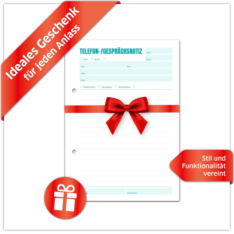 Primus Print Telephone and Call Notepad, A5 A6, 50 Sheets,