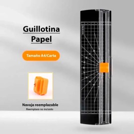 Guillotina A4 Modelo 810 Negra Manual Plastico Regla Navaja Carta Cortador Corta Papel Foto Tarjeta Portatil para Oficina Hogar Escuela Papeleria Estu