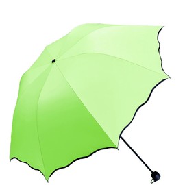 Lightweight Umbrella Folding Magic Flower Opening 8 Bones UV-Proof Sun Umbrella for All Season(Apple green)