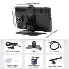 FINYQBET Autoestéreo para Carro con Pantalla Táctil de 7 Pulgadas, Compatible con Apple CarPlay y Android Auto, Bluetooth 5.0, Radio Am/FM, Soporte para Cámara de Respaldo y Grabación de Video