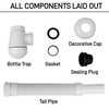Universal Flexible Bottle Trap for Bathroom Sink Drain - 1-1/4
