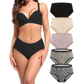 AIRCUTE Washable Adult Urine Incontinence Underwear for Women Leak Proof Absorbent Bladder Protective Panties (2X-Large,5 Pack)