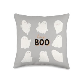 Moe designs Hey Boo Ghost Throw Pillow, 16x16, Multicolor