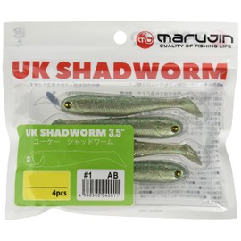 Marujin UK Shad Worm Lure, 3.5", #01 AB All Bait