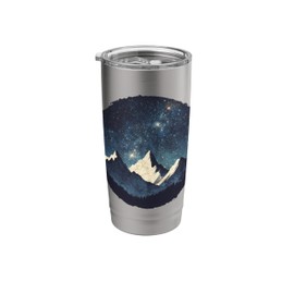 Minimalist Mountain Range Under Starry Night Sky Stainless Steel Insulated Tumbler