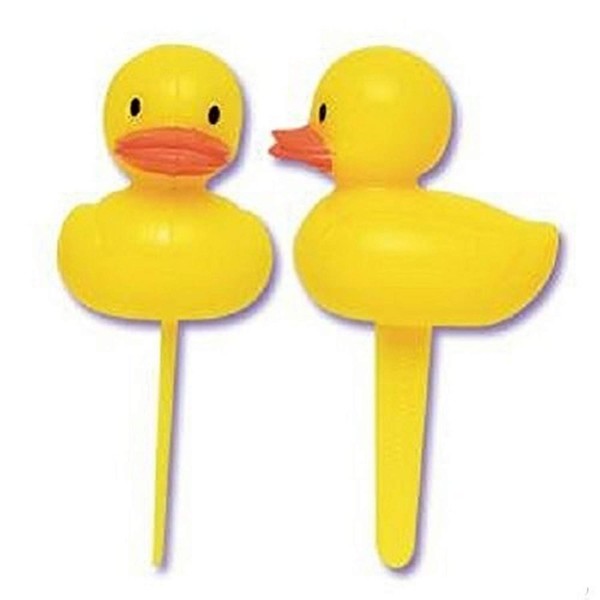 Oasis Supply 12-Piece Rubber Ducky Cupcake Picks Set, 2.5 by 1.5-Inch, Yellow